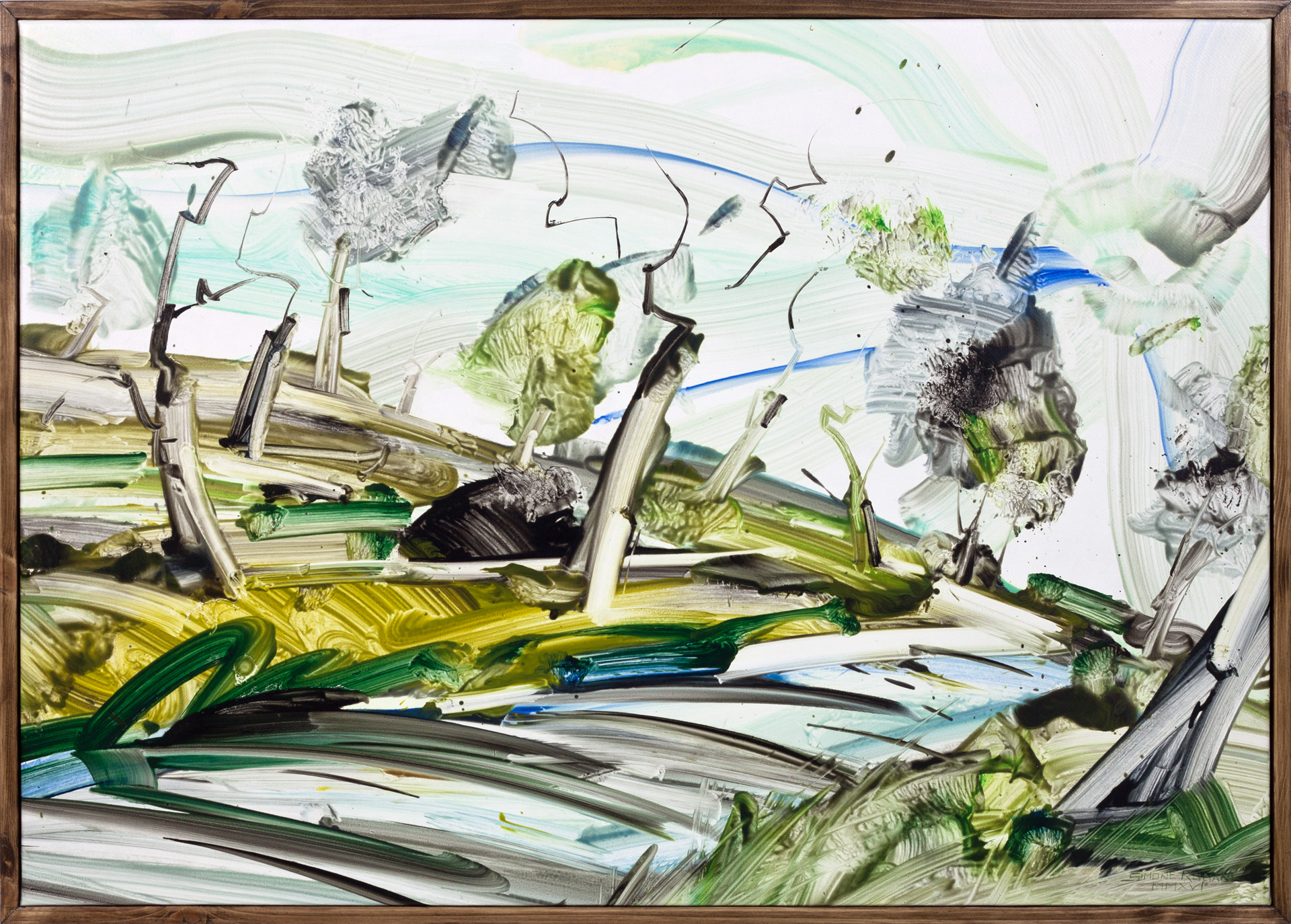 La strada e gli ulivi - Opera di Simone Romani